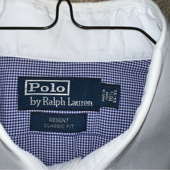 Polo Blue/White Small Checkered Button Down - Regent Classic Fit - Picture 7 of 11